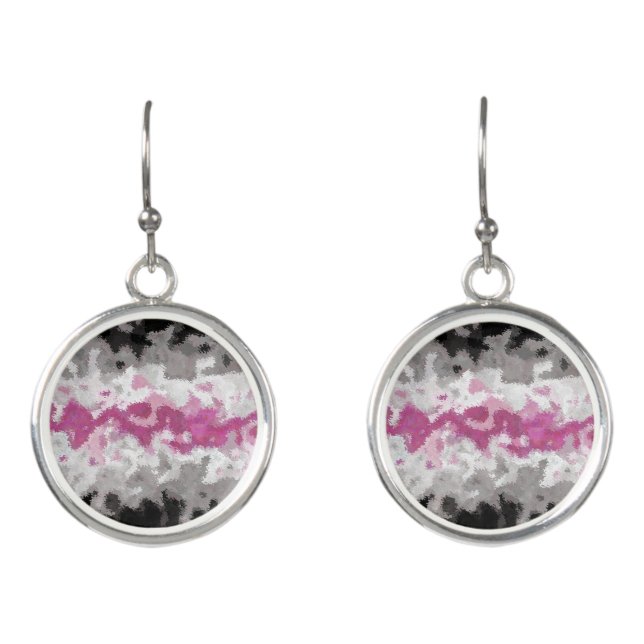 Boho Marbled Abstract Librafeminine Pride Flag Earrings (Front)