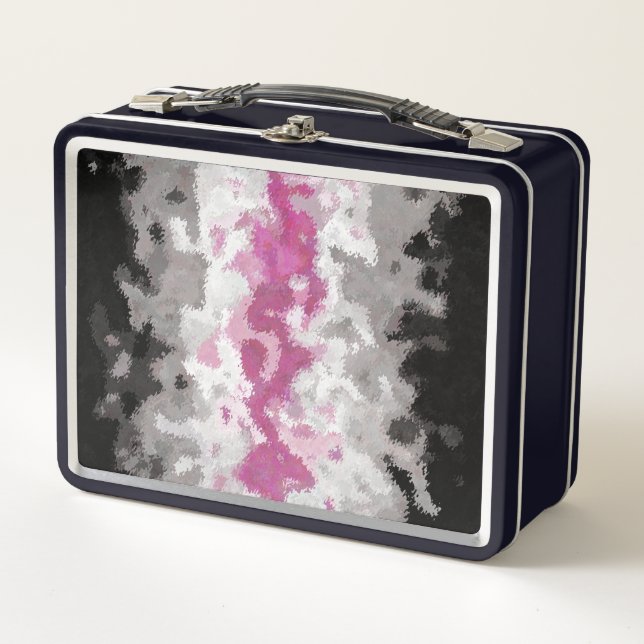Boho Marbled Abstract Librafeminine Pride Flag Metal Lunch Box (Front)