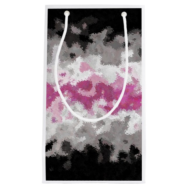 Boho Marbled Abstract Librafeminine Pride Flag Small Gift Bag (Front)