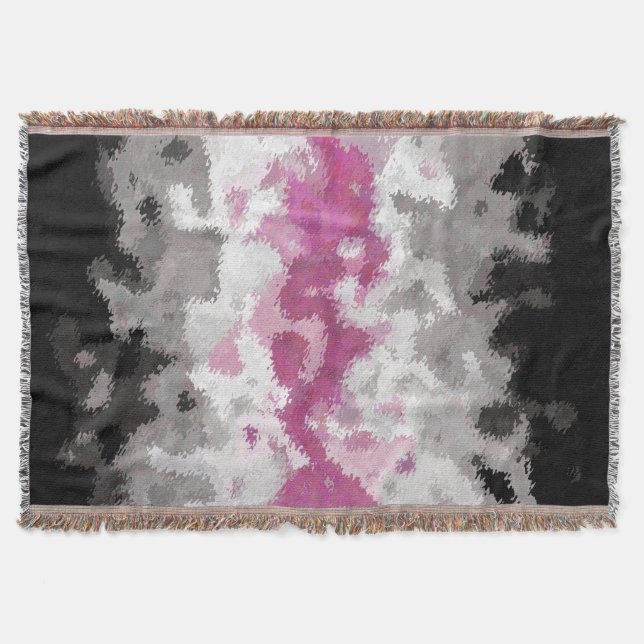 Boho Marbled Abstract Librafeminine Pride Flag Throw Blanket (Front)