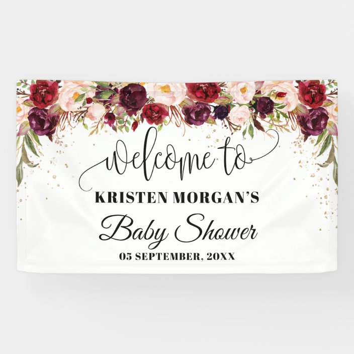 burgundy and gold baby shower