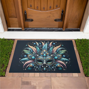 Boho Masquerade Feather Jewel Mask Doormat