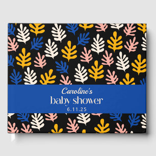 Boho Matisse Botanical Blue Custom Baby Shower Guest Book
