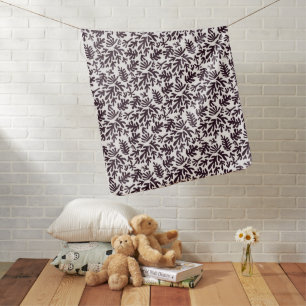Boho Matisse Botanical Shapes Pattern Black Grey Baby Blanket