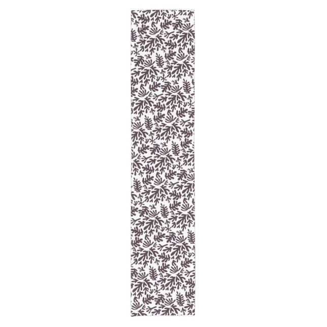 Boho Matisse Botanical Shapes Pattern Black Grey Short Table Runner (Front)