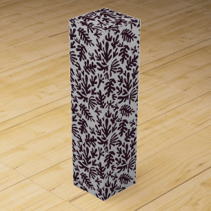 Boho Matisse Botanical Shapes Pattern Black Grey Wine Box