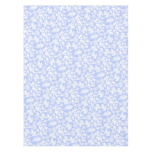 Boho Matisse Botanical Shapes Pattern Blue White Tablecloth