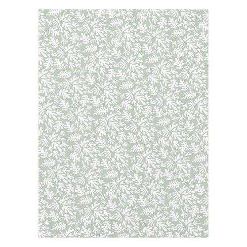 Boho Matisse Botanical Shapes Pattern Sage Green Tablecloth