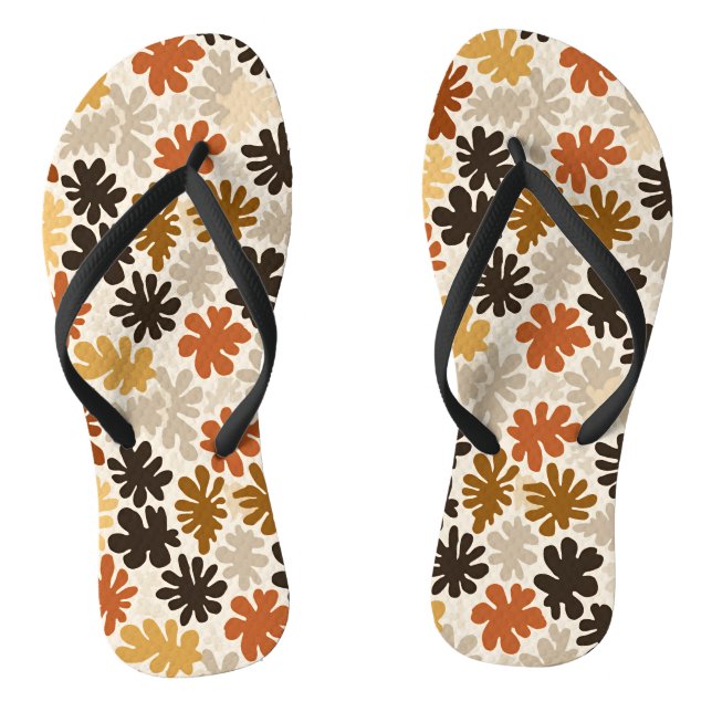Boho Matisse Flower Pattern  Flip Flops (Footbed)