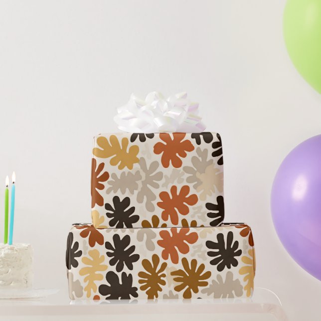Boho Matisse Flower Pattern  Wrapping Paper (Party Gifts)