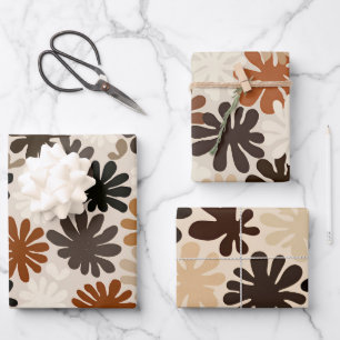 Boho Matisse Flower Pattern Wrapping Paper Sheets