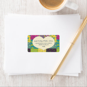 Boho Maximalist Patchwork Quilt Heart Address Label