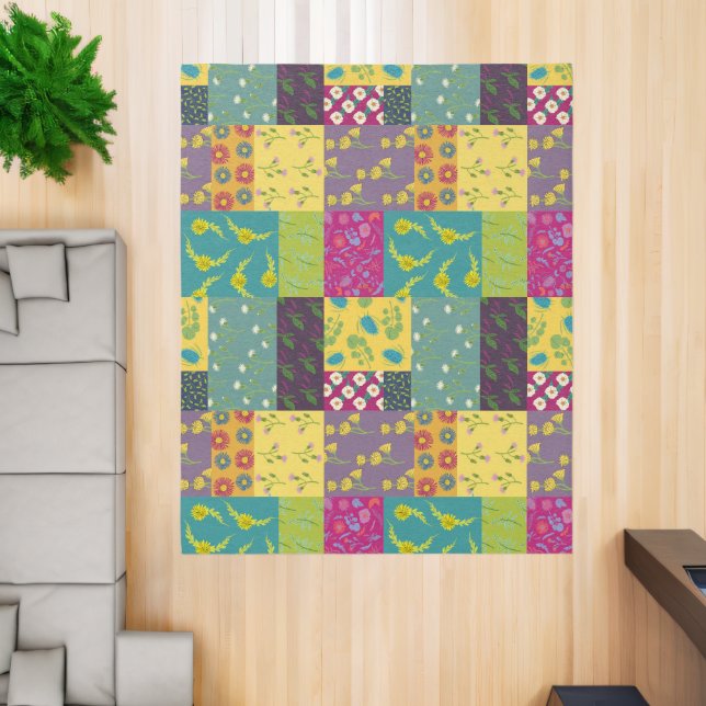 Boho Maximalist Patchwork Quilt Patterned Rug (Insitu (Indoor 2))