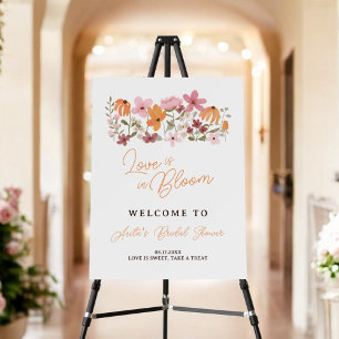 boho meadow wildflower bridal shower welcome foam board