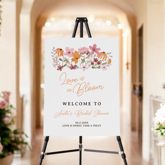 boho meadow wildflower bridal shower welcome foam board (boho meadow wildflower bridal shower welcome foam board)