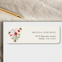 Boho Meant To Bee Bridal Shower Return Address