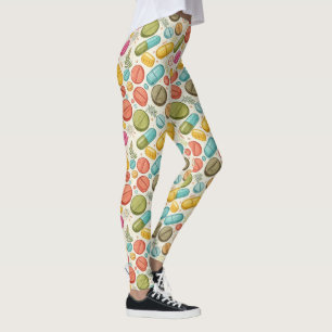 Boho Medicine Teal Blue Green Earth Tones Leggings