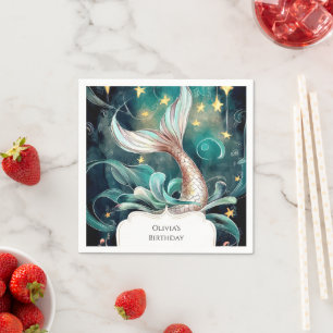 Boho Mermaid Birthday Napkins