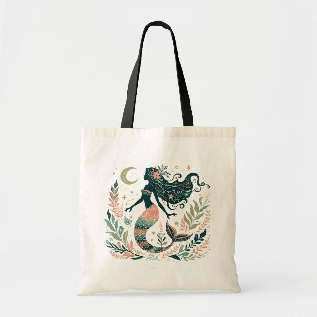 Boho Mermaid Under the Sea Tote Bag (Front)