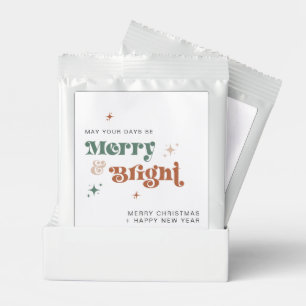 Boho Merry and Bright Retro Christmas Typography Hot Chocolate Drink Mix