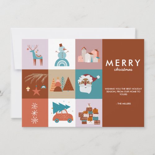 BOHO MERRY CHRISTMAS  Seasonal Greeting Card