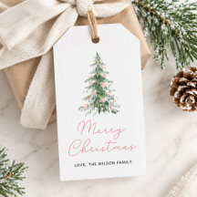 Boho Merry Christmas Watercolor Tree