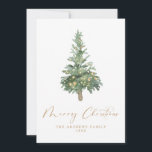 Boho Merry Christmas Watercolor Tree Non-Photo Holiday Card<br><div class="desc">Simple and beautiful holiday card featuring a watercolor Christmas tree with Merry Christmas written in an elegant calligraphy font. Customize and personalize your card with your name and year,  and your own custom message on the back.</div>