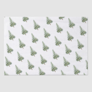 Boho Merry Christmas Watercolor Tree Tissue Paper