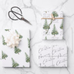 Boho Merry Christmas Watercolor Tree Wrapping Paper Sheets<br><div class="desc">Simple and beautiful holiday gift wrapping featuring a watercolor Christmas tree with Merry Christmas written in an elegant calligraphy font.</div>