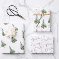 Boho Merry Christmas Watercolor Tree