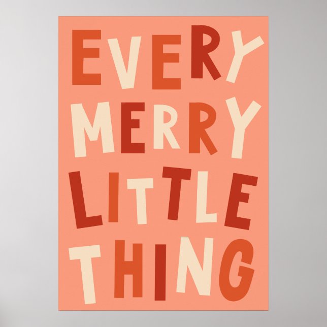 Boho Merry Little Thing Kids Christmas Art Print (Front)