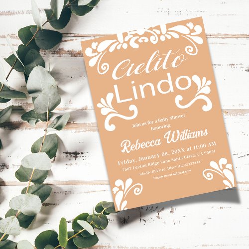 Boho Mexican Fiesta Cielito Lindo Baby Shower Invitation