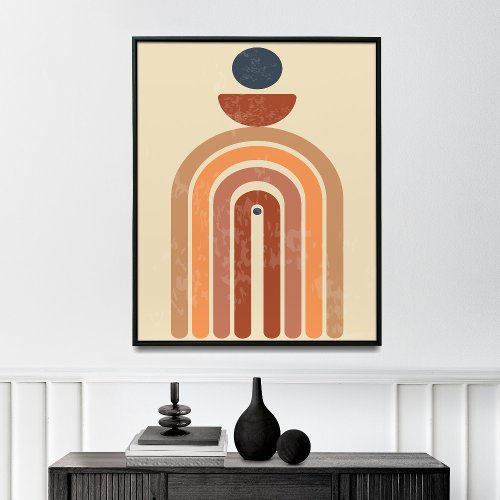 Boho Mid Century Abstract Wall Art  Poster