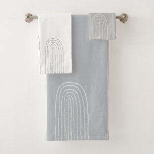 Boho Mid Century Chic Rainbow Bath Towel Set