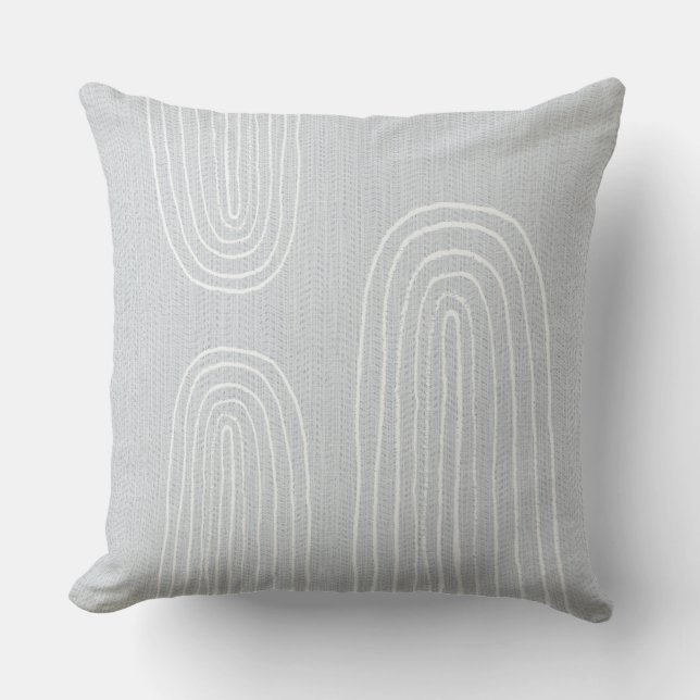 Boho Mid Century Chic Rainbow Outdoor Pillow (Front)