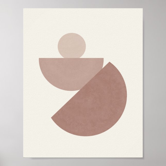 Boho Mid Century soft pink and beige Poster (Front)