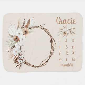 Boho Milestone Blanket Girl - Month Blanket-Person