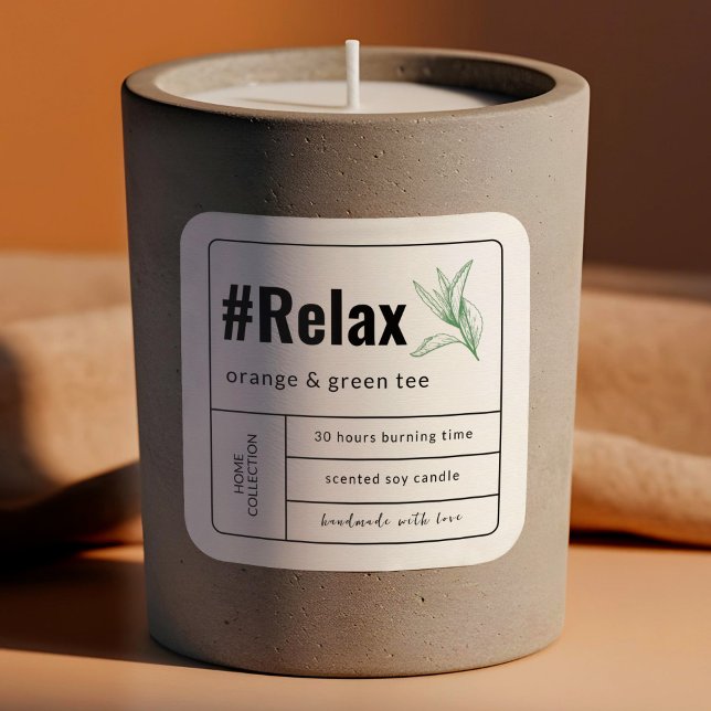 Boho Milky Kraft Beige Botanic Paper Candle Labels (Boho Milky Kraft Beige Botanic Paper Candle Labels)