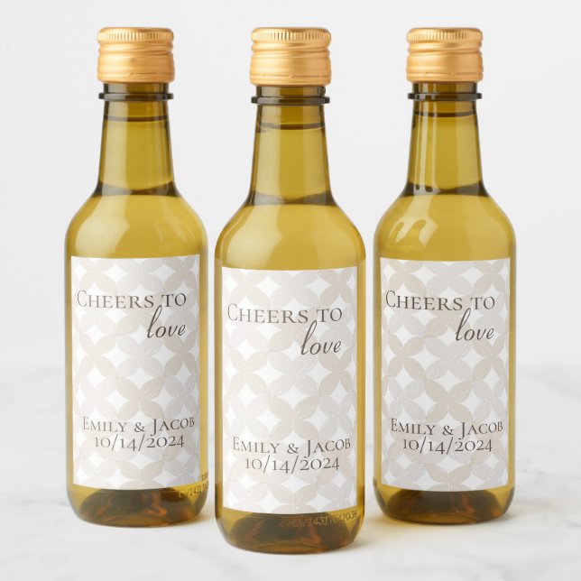 Boho Mini Wine Bottles Cheers to LOVE  Label (Bottles)
