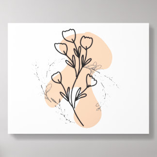 Boho Minimal Line Art Rose - Aesthetic Single Line Acrylic Photo Tile