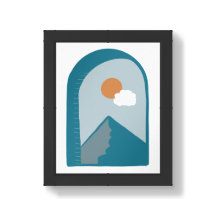 Boho Minimal Mountain Sun, Cloud & Modern Abstract