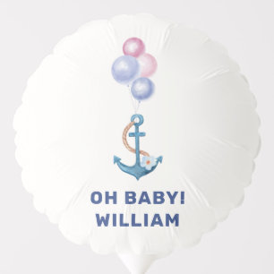 Boho Minimal Nautical Anchor Balloon Baby Shower