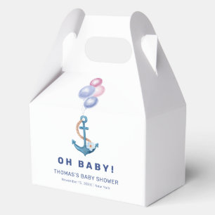 Boho Minimal Nautical Anchor Balloon Baby Shower Favor Boxes