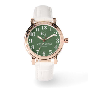 Boho minimal simple Floral Monogram Watch