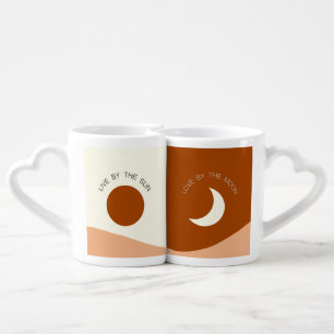 Boho Minimal Sun And Moon Mug Set