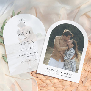 Boho Minimalist Arch Simple Photo Wedding Save The Date