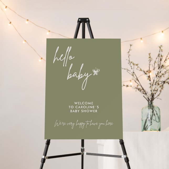 Boho Minimalist Baby Shower Gender Neutral Foam Board (In Situ (Stand))