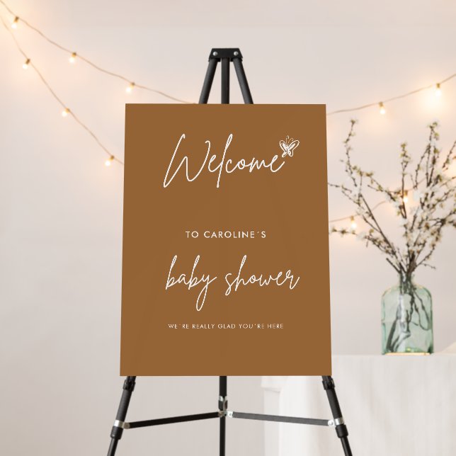 Boho Minimalist Baby Shower Gender Neutral Foam Board (In Situ (Stand))