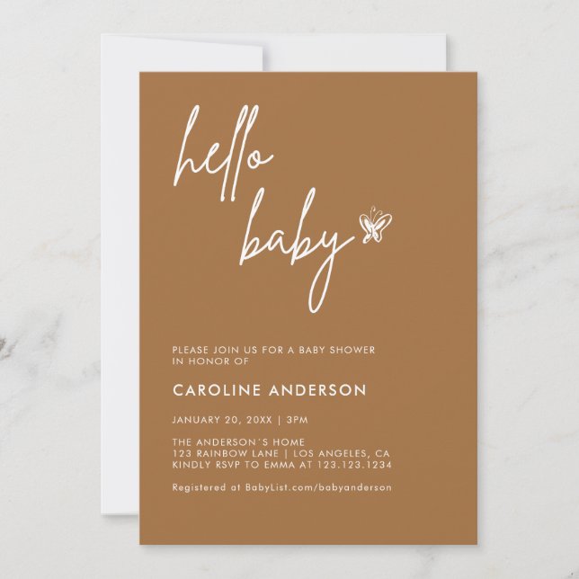 Boho Minimalist Baby Shower Gender Neutral Invitation (Front)