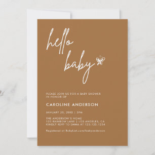 Boho Minimalist Baby Shower Gender Neutral Invitation